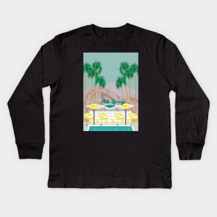 Palm Springs Pool Kids Long Sleeve T-Shirt